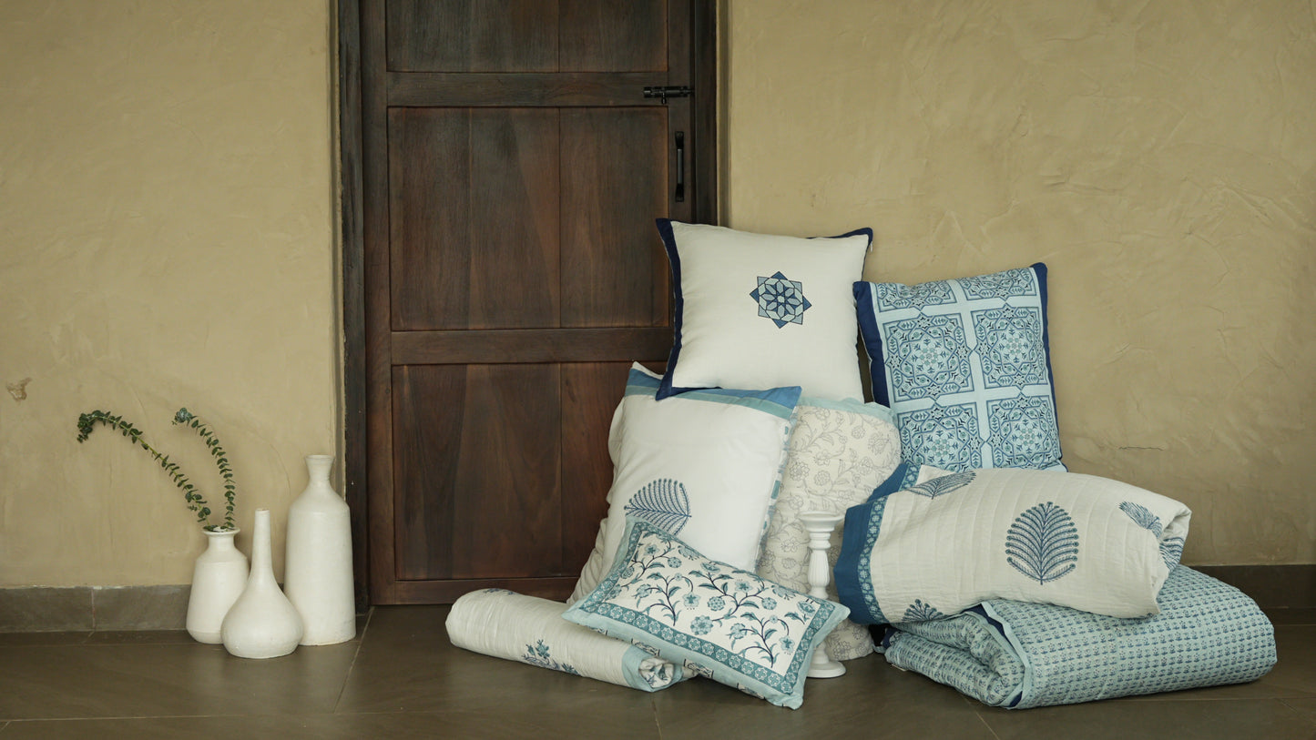 Peher Handcrafted Quilt- Indigo Shadow