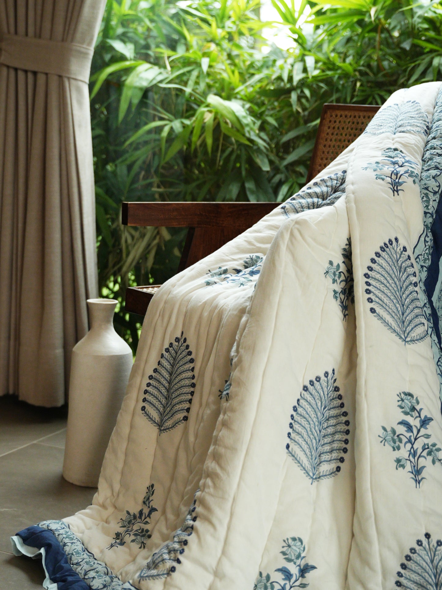 Peher Handcrafted Quilt- Indigo Shadow
