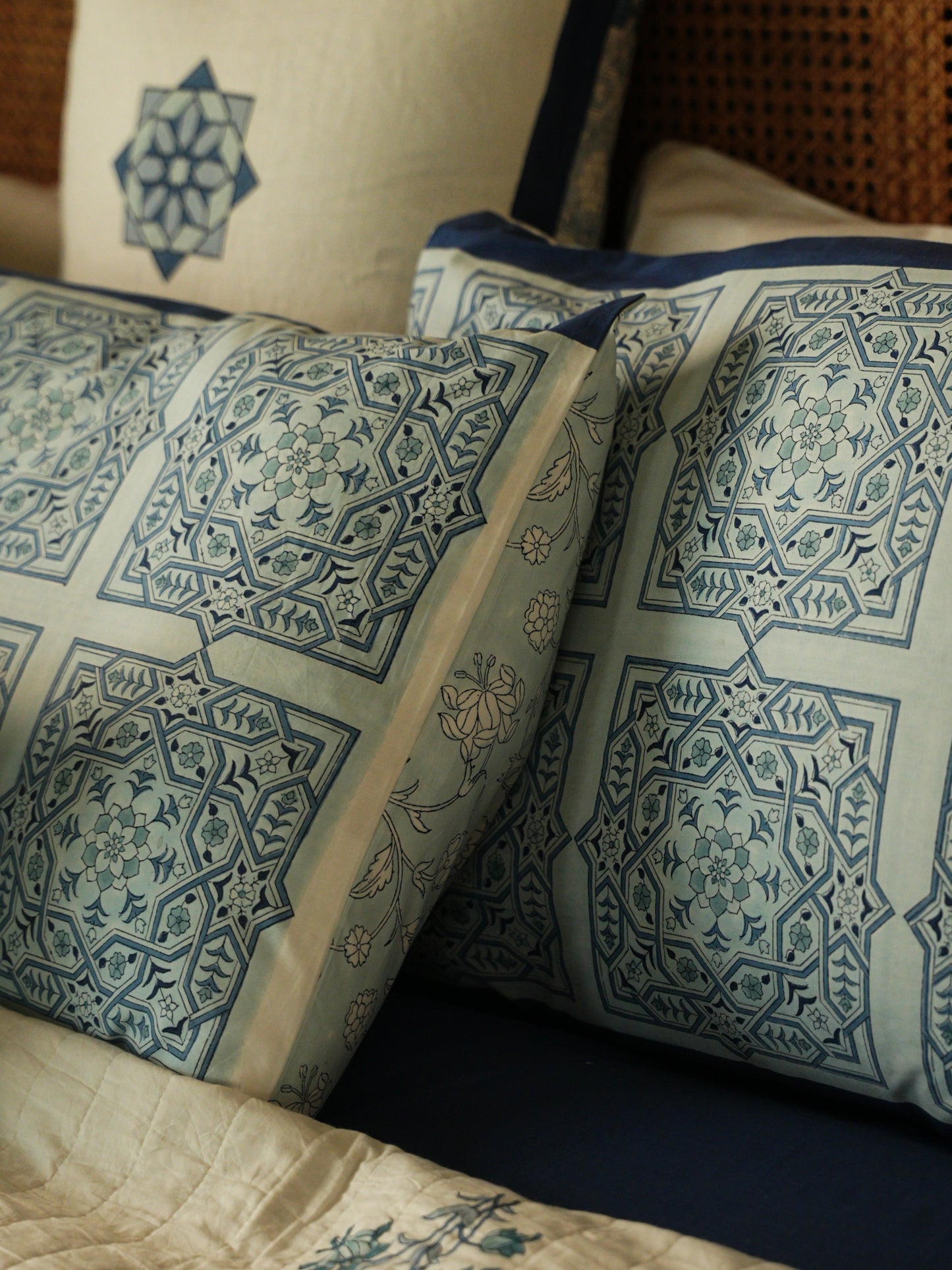 Baagh Pillowcase Set - Indigo Shadow