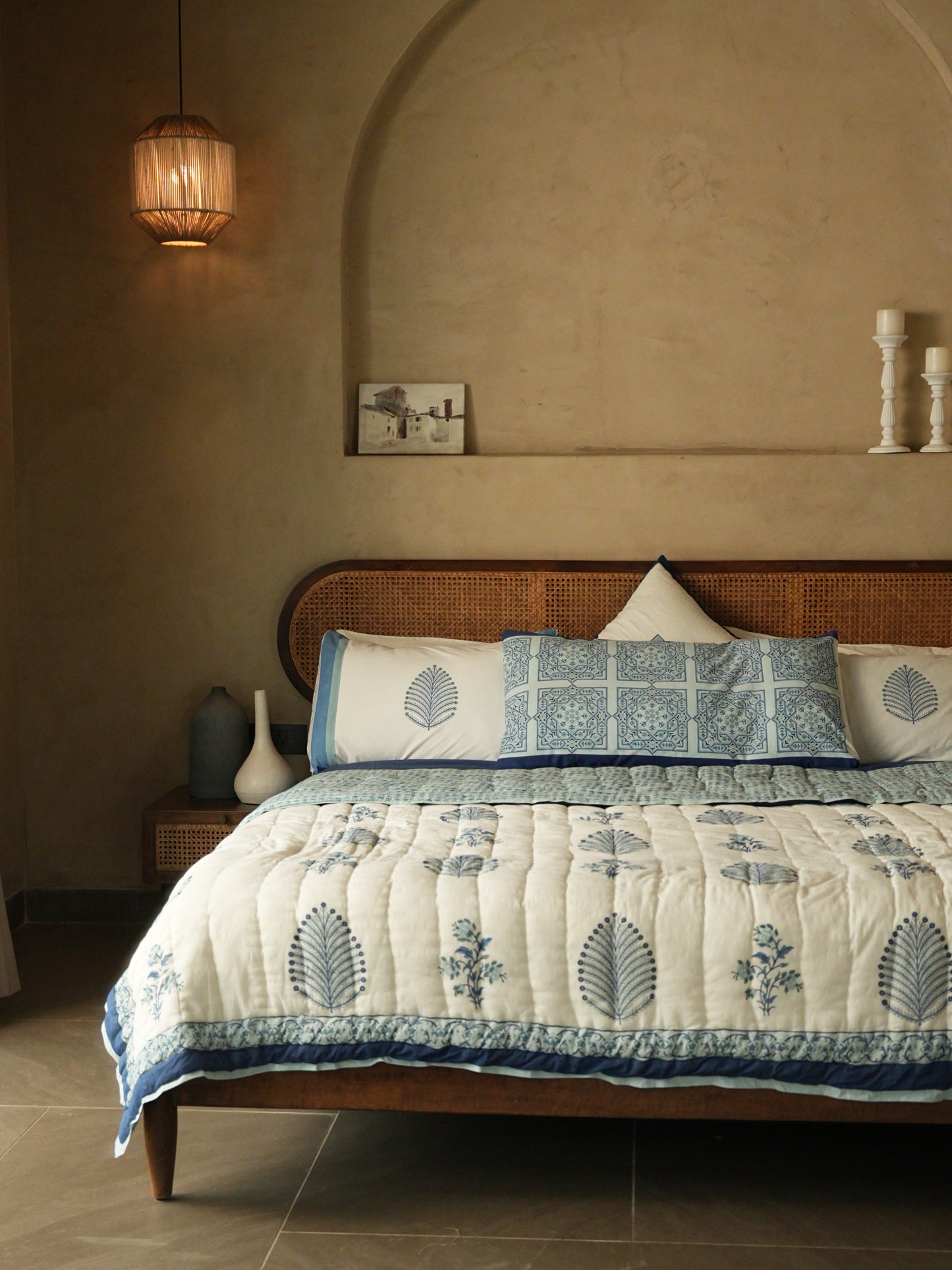 Peher Handcrafted Quilt- Indigo Shadow