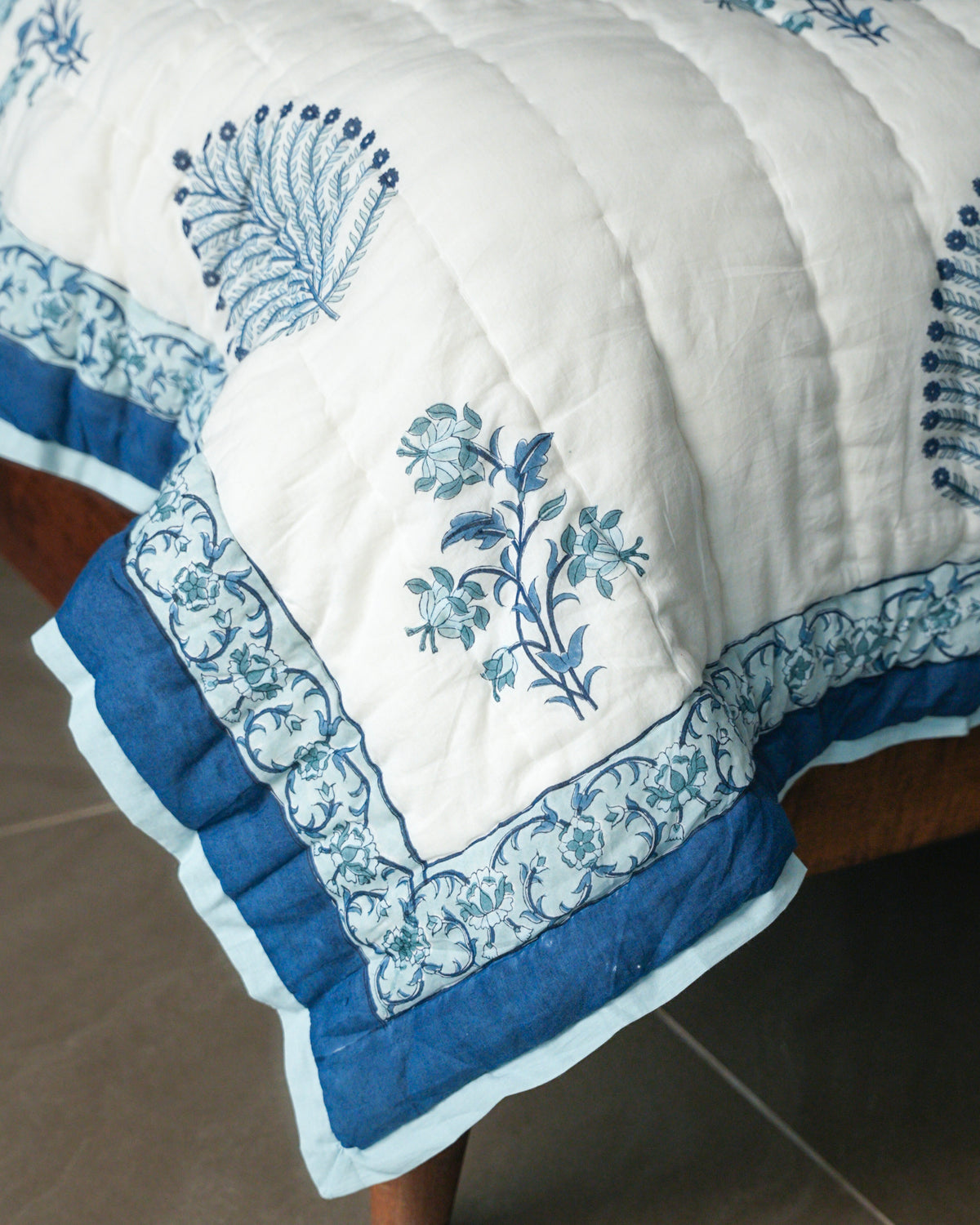 Peher Handcrafted Quilt - Indigo Shadow