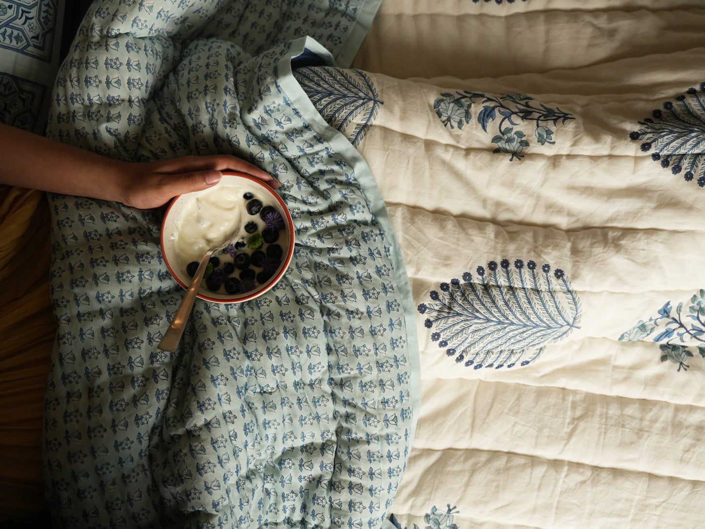 Peher Handcrafted Quilt- Indigo Shadow