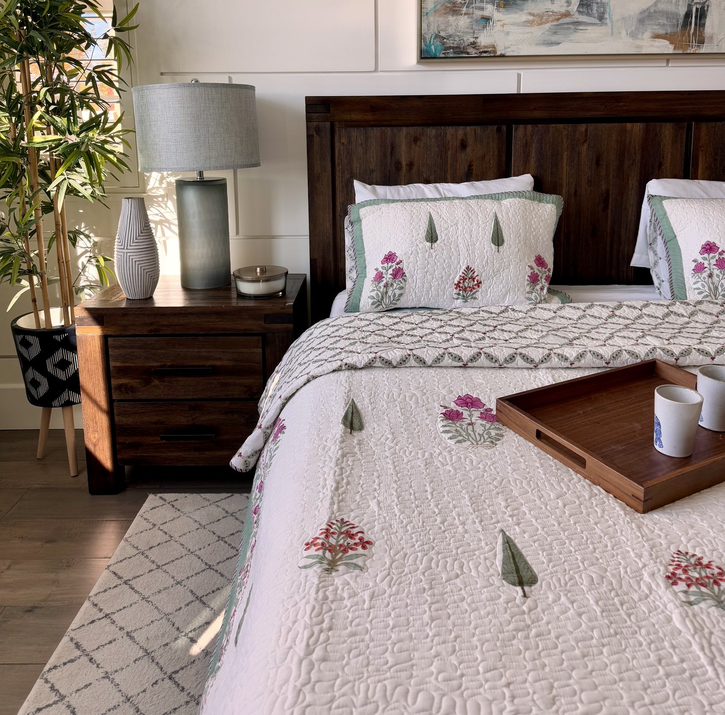Flora Quilted Bed Cover