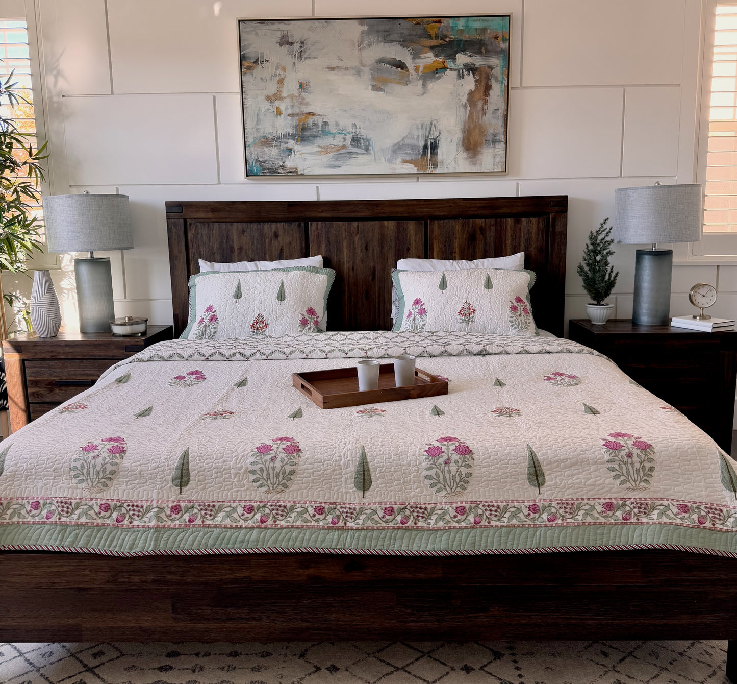 Flora Quilted Bed Cover