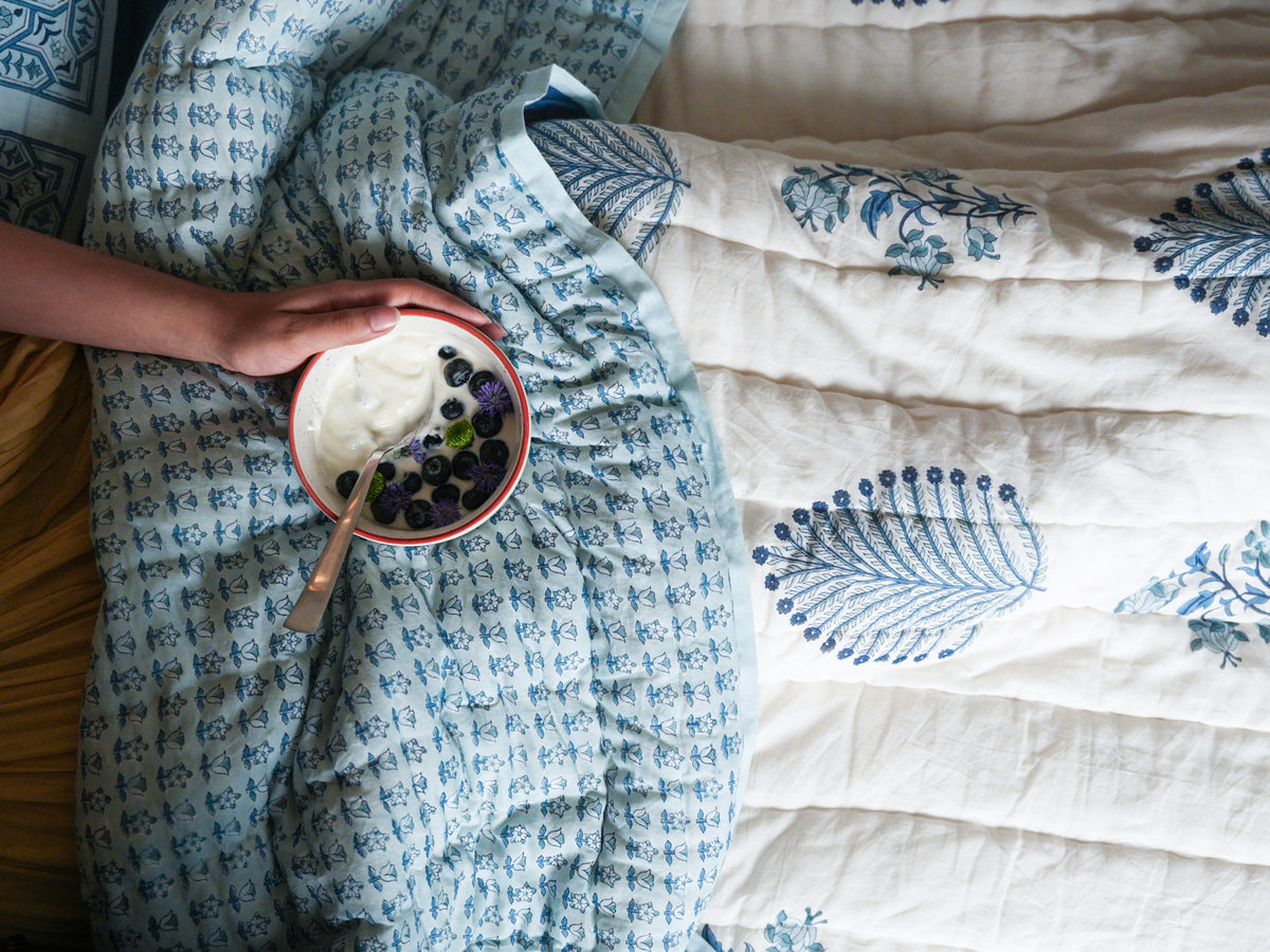 Peher Handcrafted Quilt - Indigo Shadow