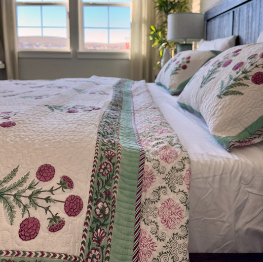 Wildflower Quilted Bed Cover
